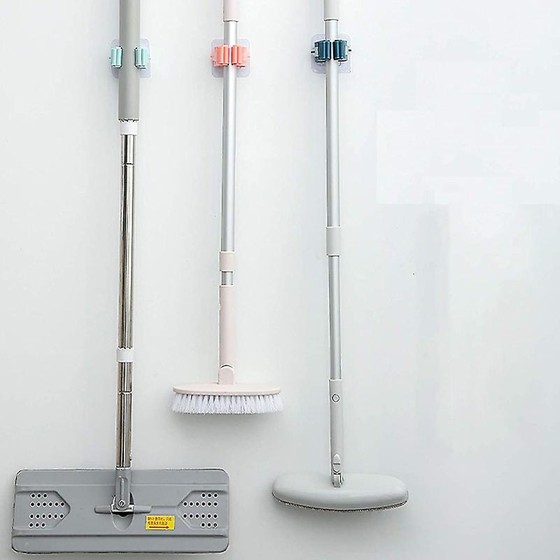 6pcs Heavy Duty Kitchen Hooks Broom Tool Mop Holder Wall Mounted