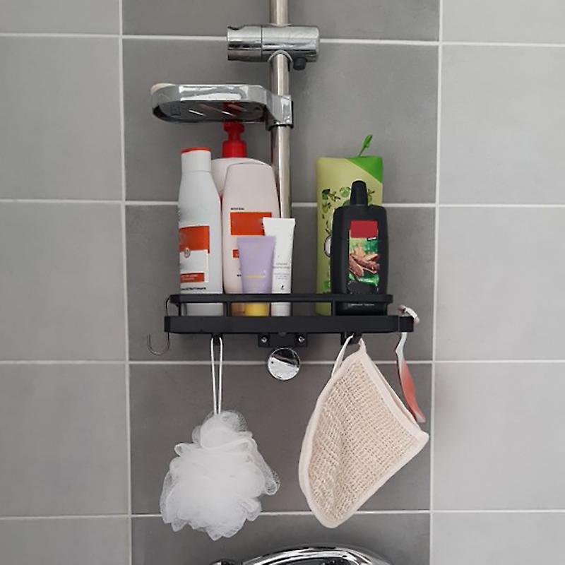 Shower Storage Holder Shower Shelf with Hooks Soap Bathroom Shelf