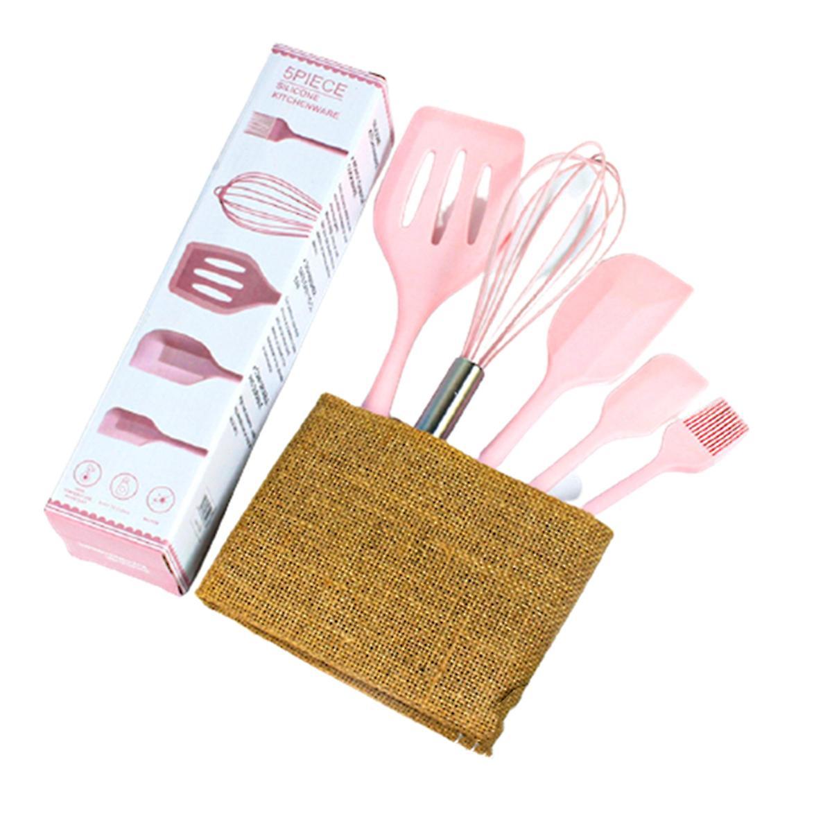 Silicone Set Baking Tools 5-piece Set Spatula Oil Brush Set Pink