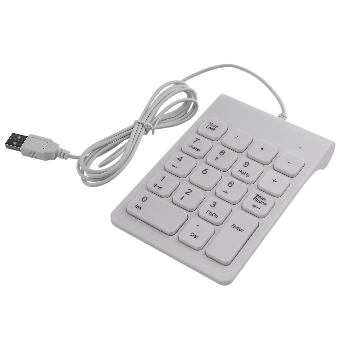 Mini Usb Wired Numeric Keypad Numpad 18 Keys Digital Keyboard (white)