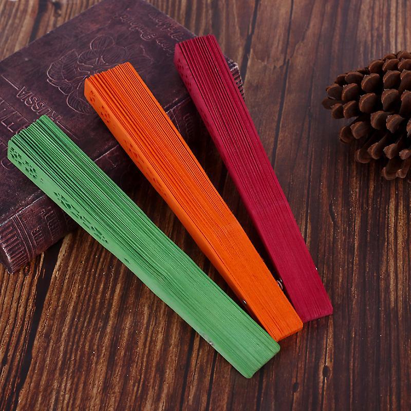 8 Inch Folding Original Wooden Hand Flower Bamboo Pocket Fan-blue