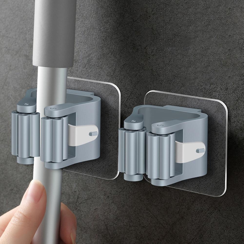 Household Storage Rack Bathroom Suction Pipe Hook Mop Rack Gray