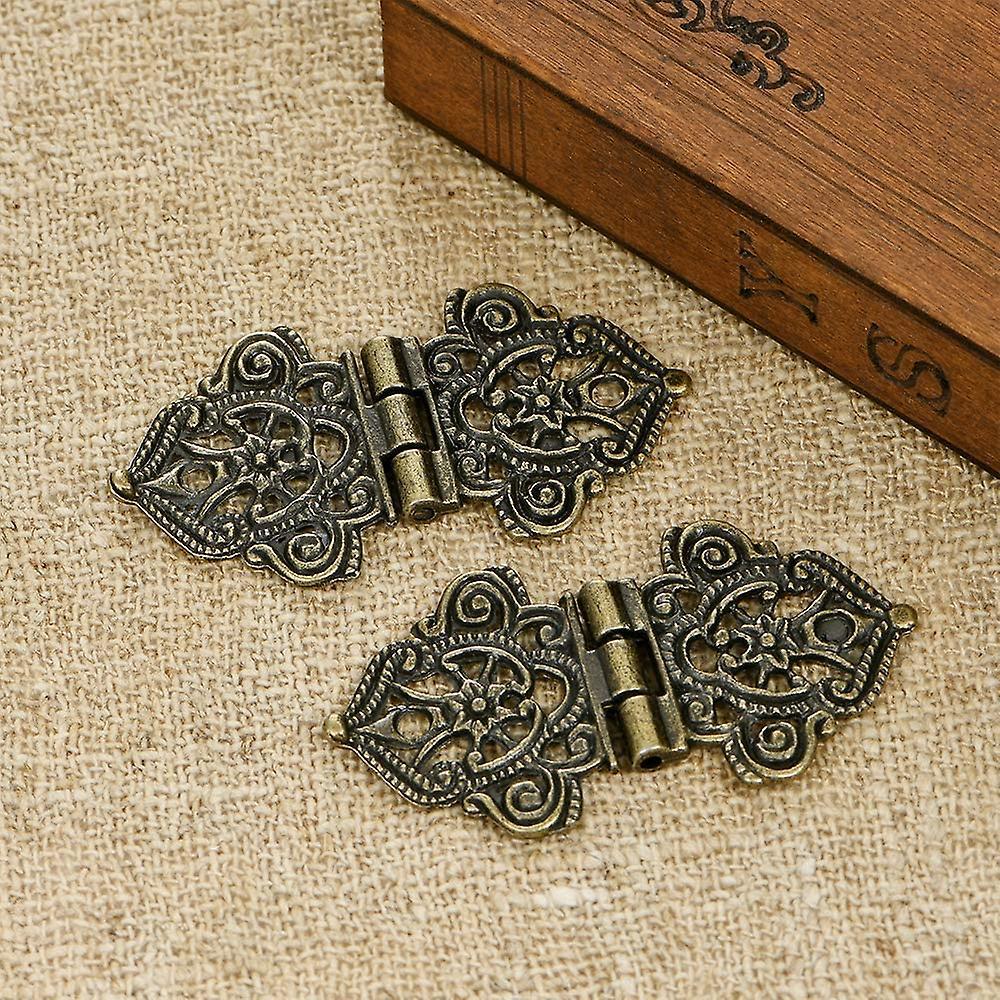 20pcs Antique Decorative Hinges Bronze Engraving Design Box Hinges