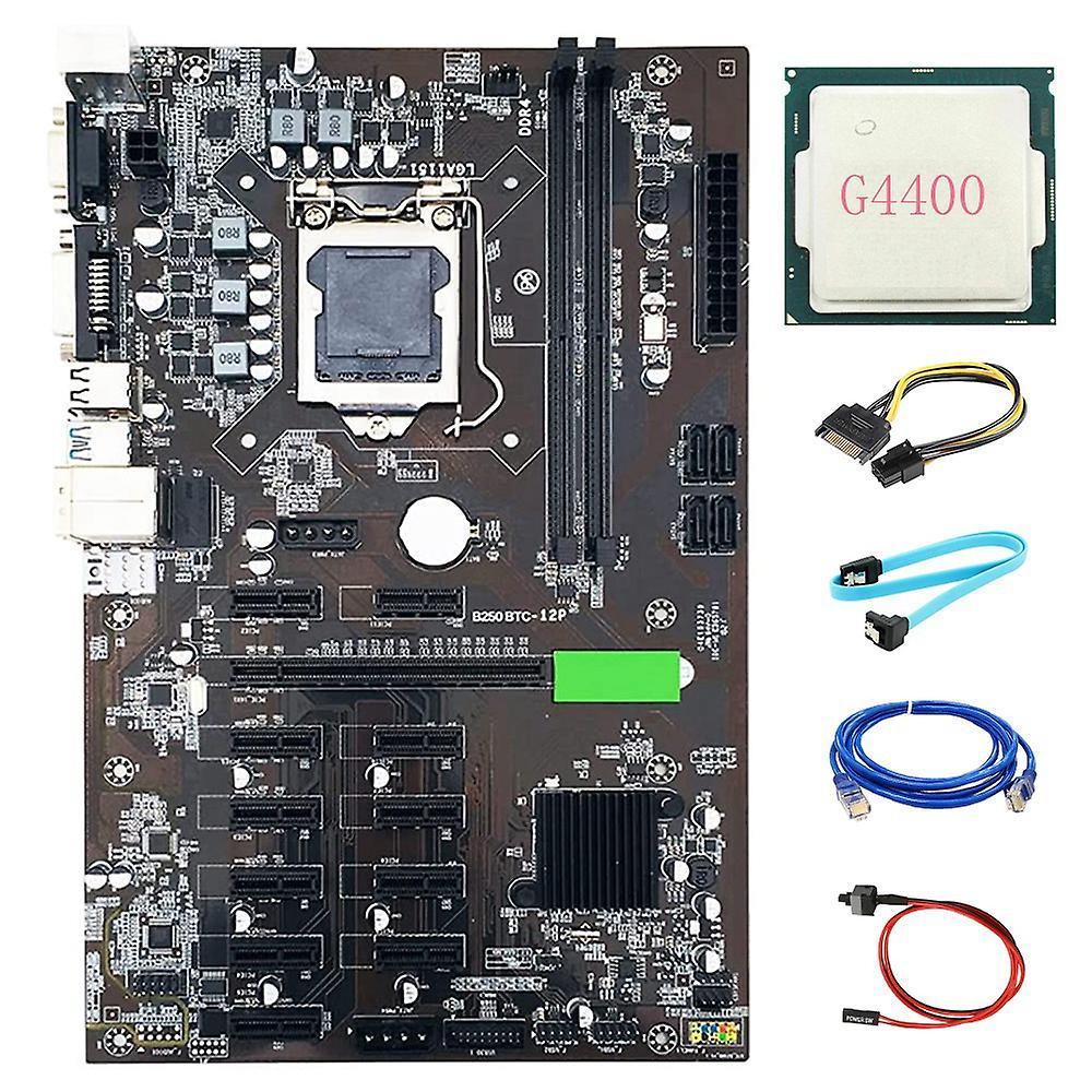B250 Btc Mining Motherboard Kit 12 Gpu Lga1151 With+g4400 for Miner