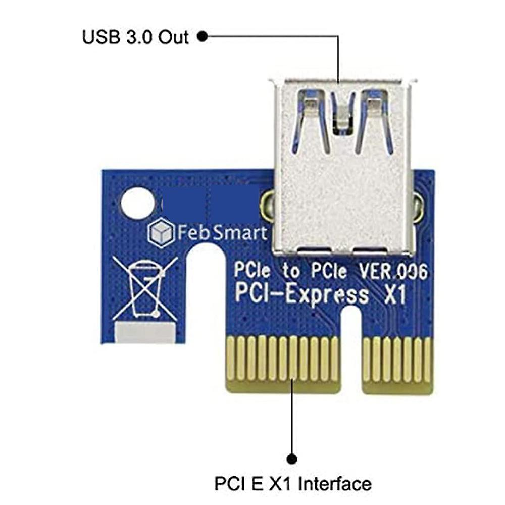 006c Pcie 1x A 16x Express Riser Card Usb 3.0 Cable Btc Mining