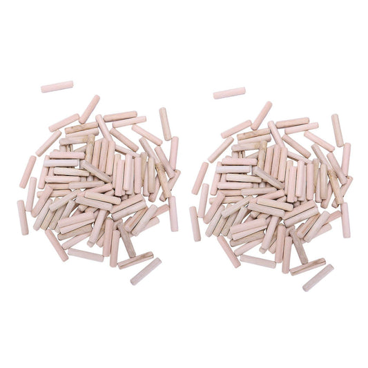 100 Pack Wooden Dowel Pins Wood Kiln Dried Fluted and Beveled