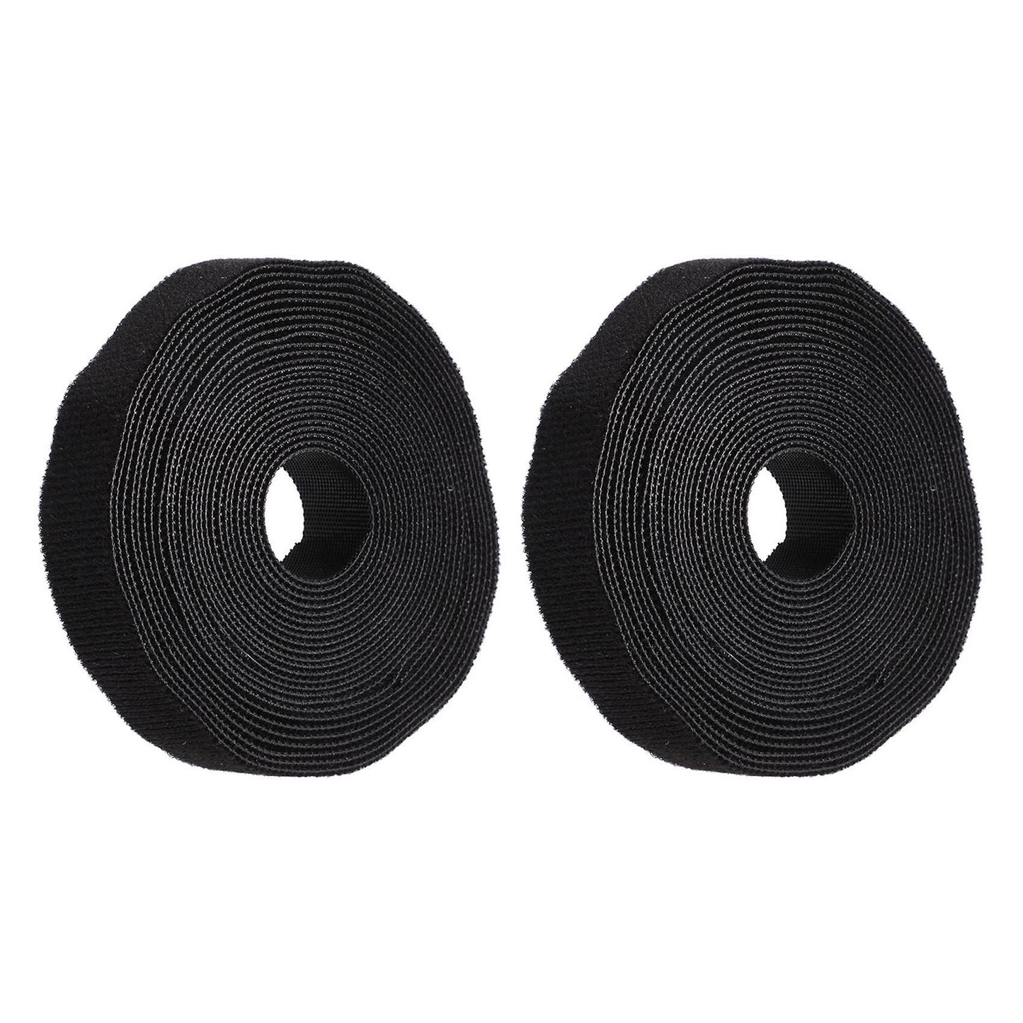 2x Fastening Tape 2cm Hook & Loop Fastening Tape Cable Ties 5m Black