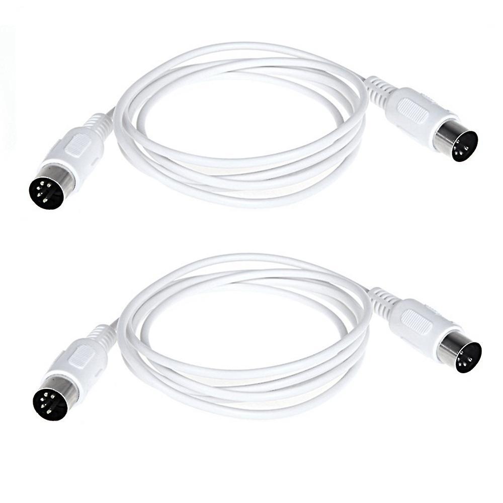 2pcs Midi Extension Cable 5 Pin Male to 5 Pin Male Electric , 1.5m