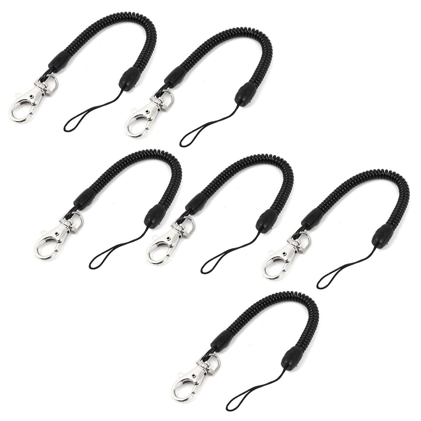 Mousqueton Porte-cles A Anneau A Ressort Helicoidal Sangle 6 Noir