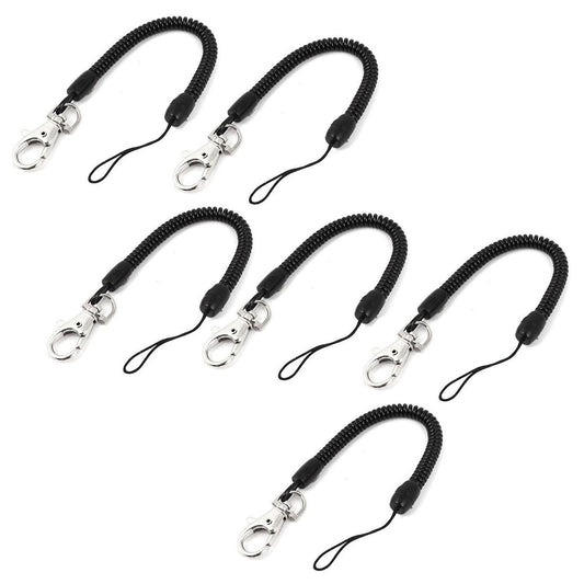 Mousqueton Porte-cles A Anneau A Ressort Helicoidal Sangle 6 Noir