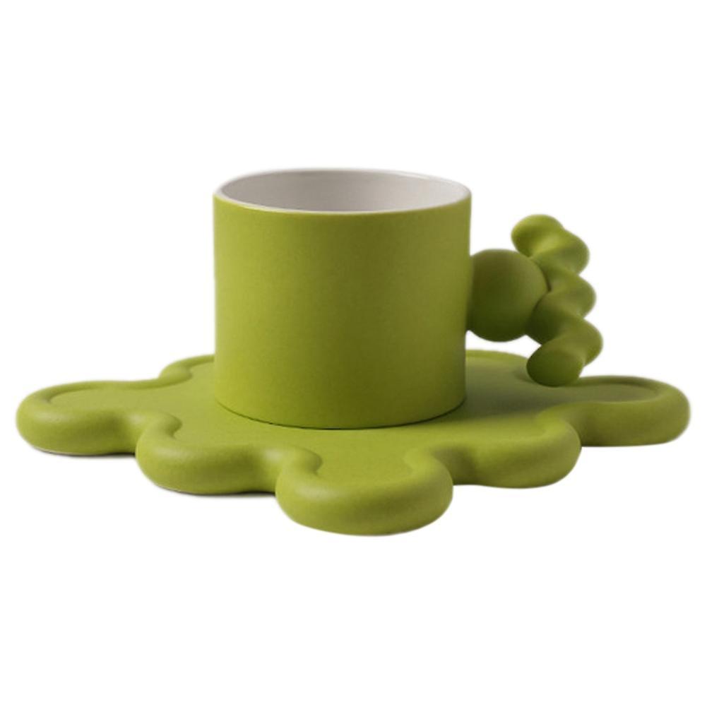 210ml Ceramic Memphis Medieval Coffee Cup Couple Mug Creative, Green