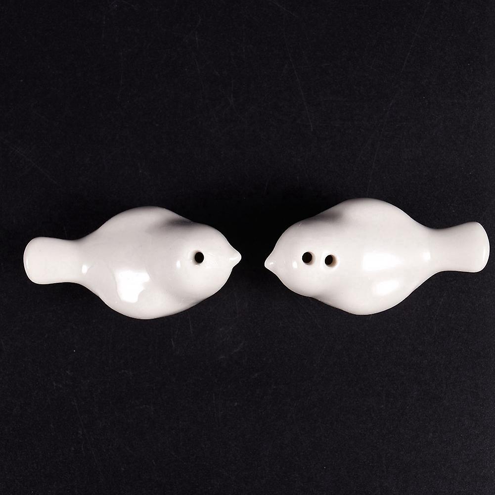 2 Set Of Love Birds Ceramic Salt and Pepper Shakers Favors - White