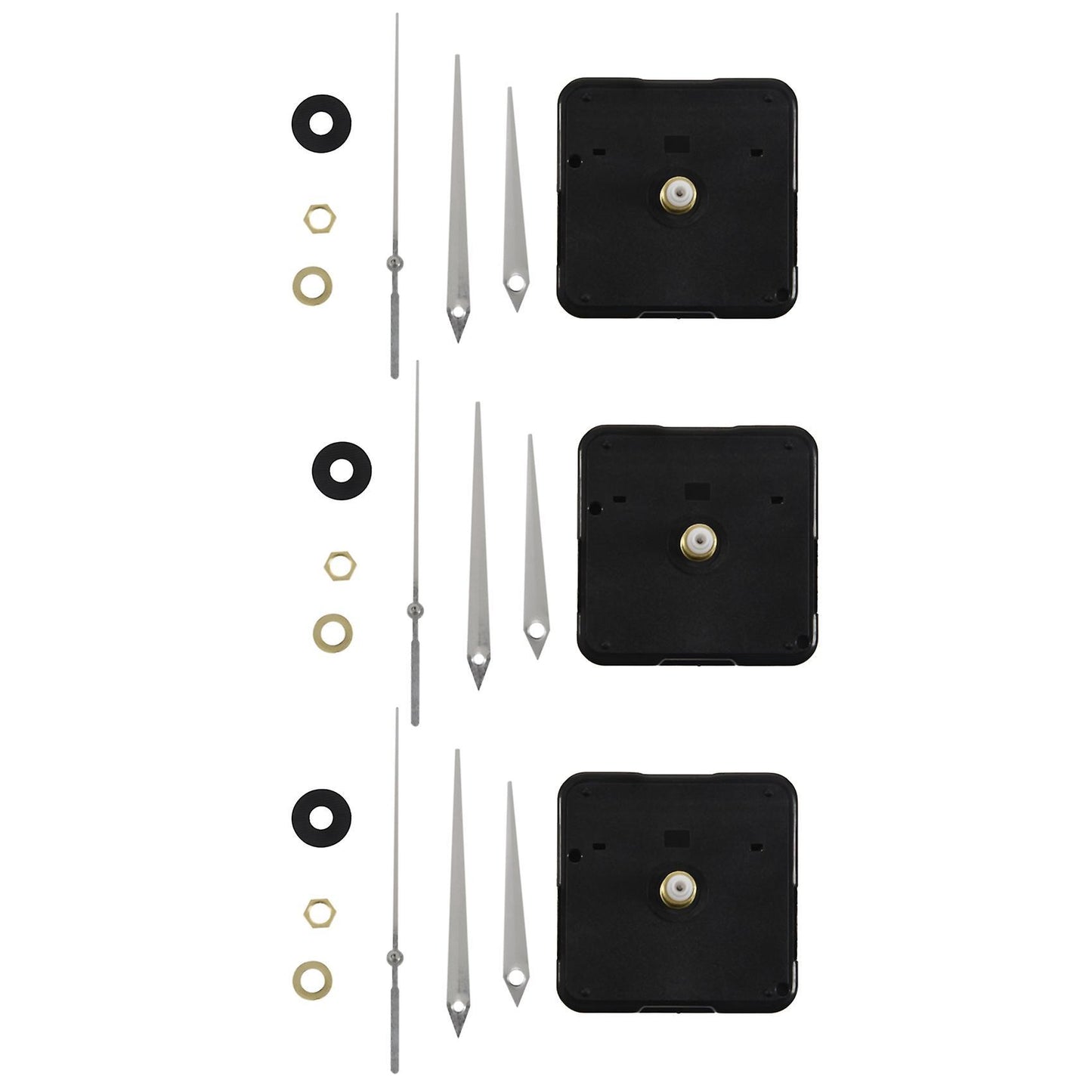 3x Clock Mechanism, 3/ 10 Inch Maximum Dial Thickness, (white)