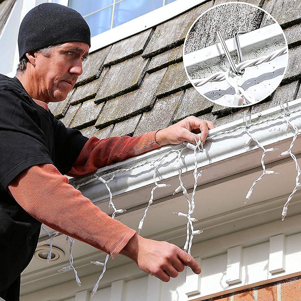 Christmas Light Clips Gutter Grid Hooks Light Hanger (silver)