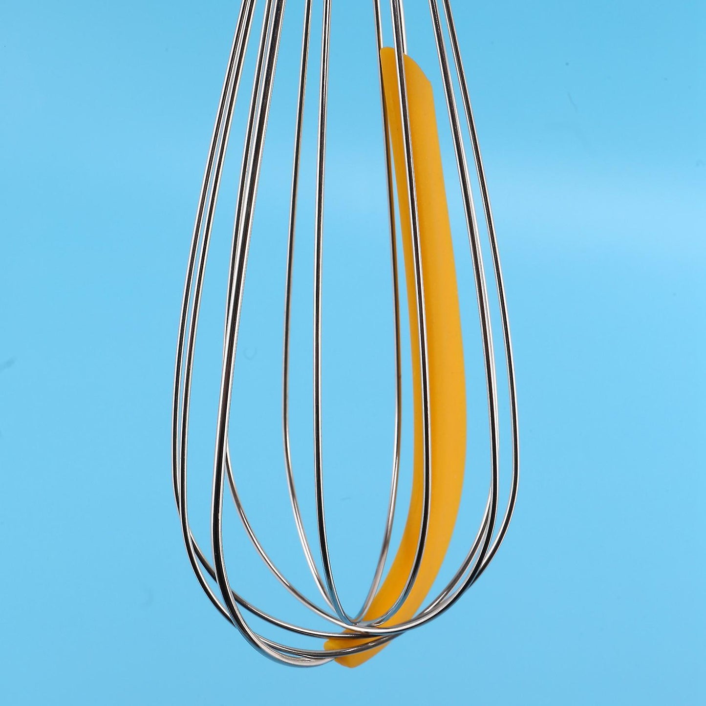 304 Stainless Steel Balloon Whisk with Silicone Scraper ,yellow