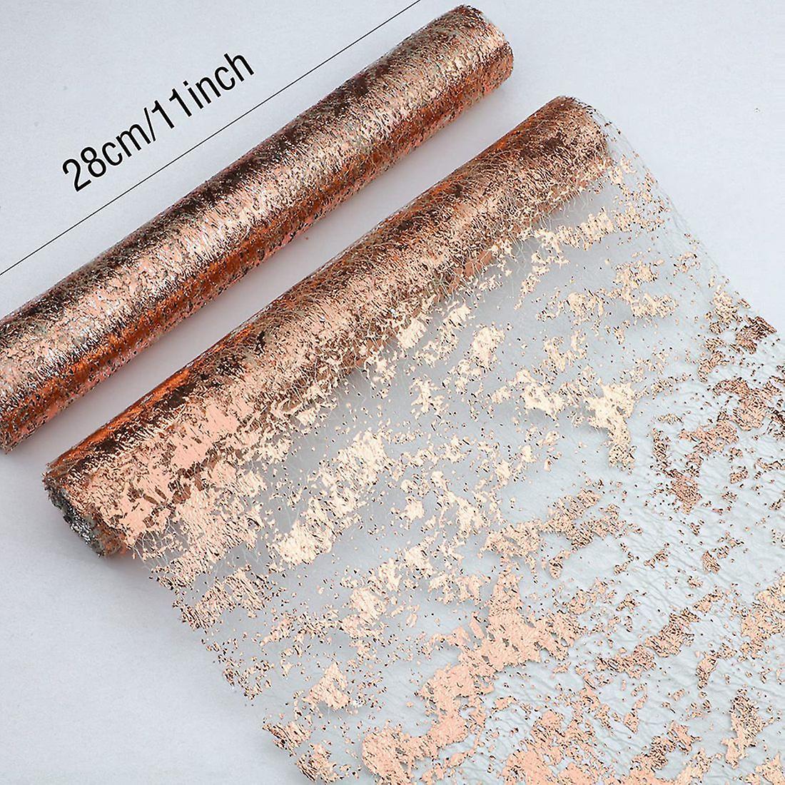 2 Pcs Rose Gold Table Runner, Sequin Glitter Foil Metallic 11x108inch
