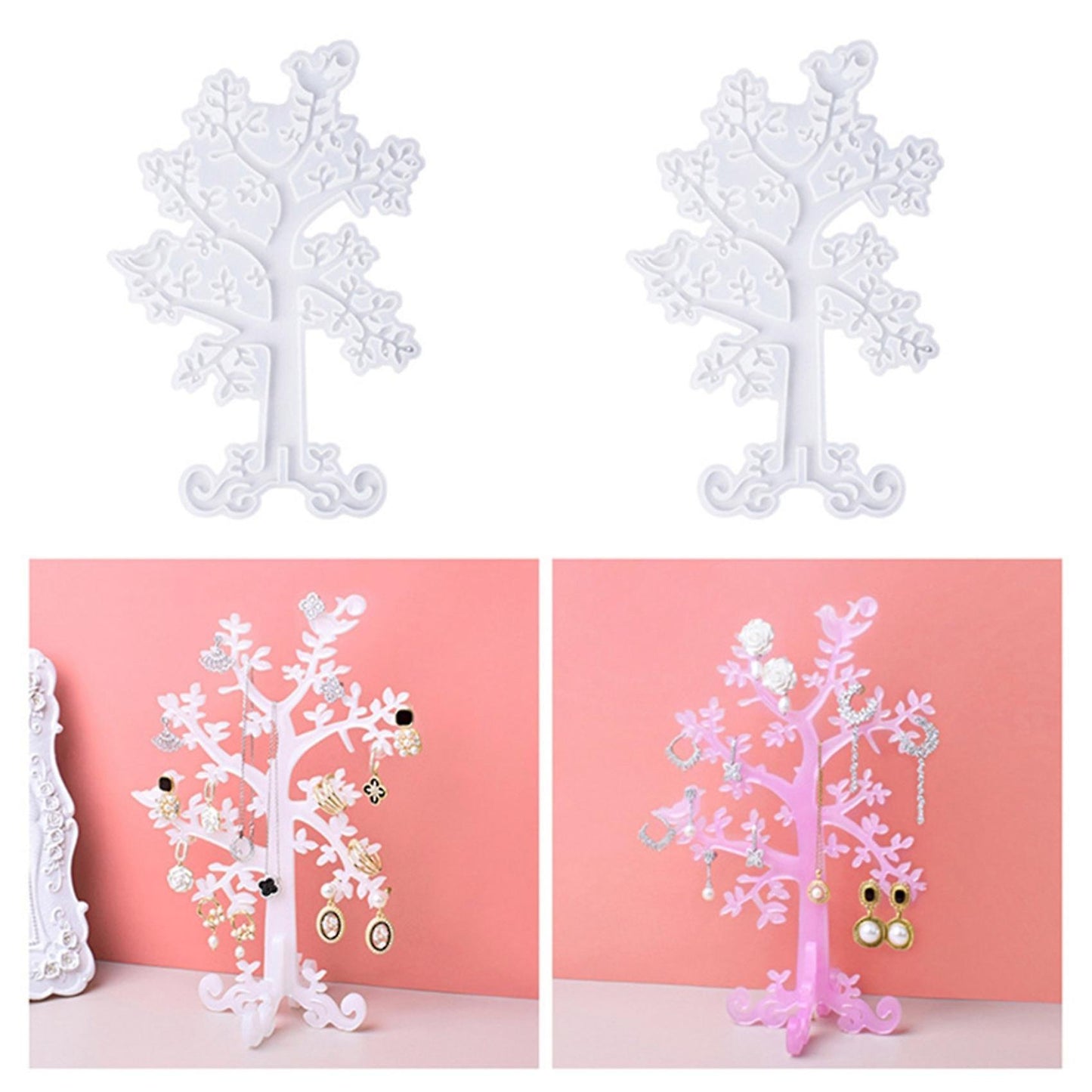 Jewelry Tree Organizer Resin Molds for Resin Casting Ring Holder