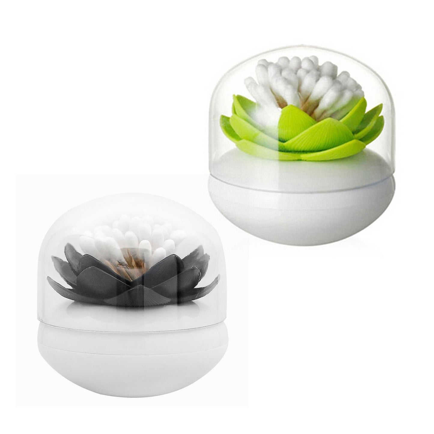 Lotus Flower Cotton Bud Holder Toothpick Case Home Decor (green)