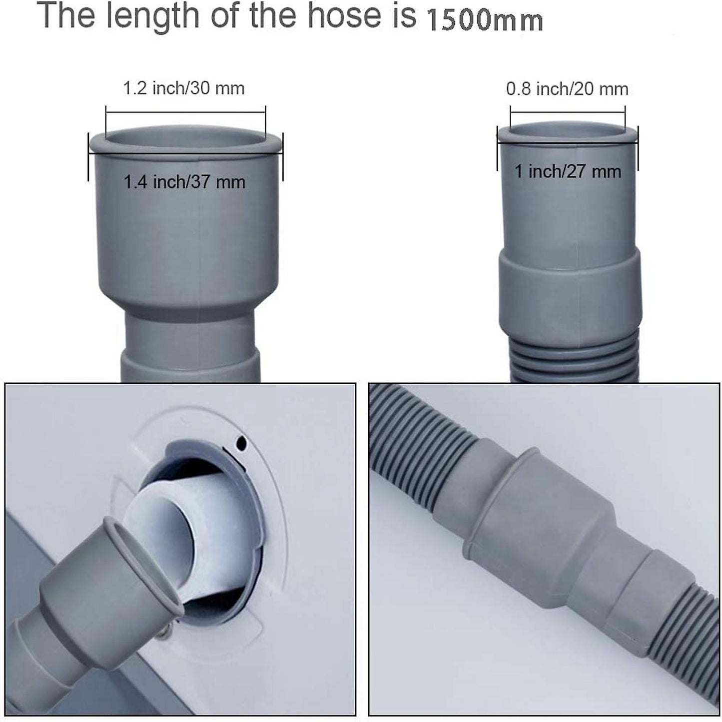 Automatic Drum Washing Machine Drain Hose Fittings, 1.5 Meter