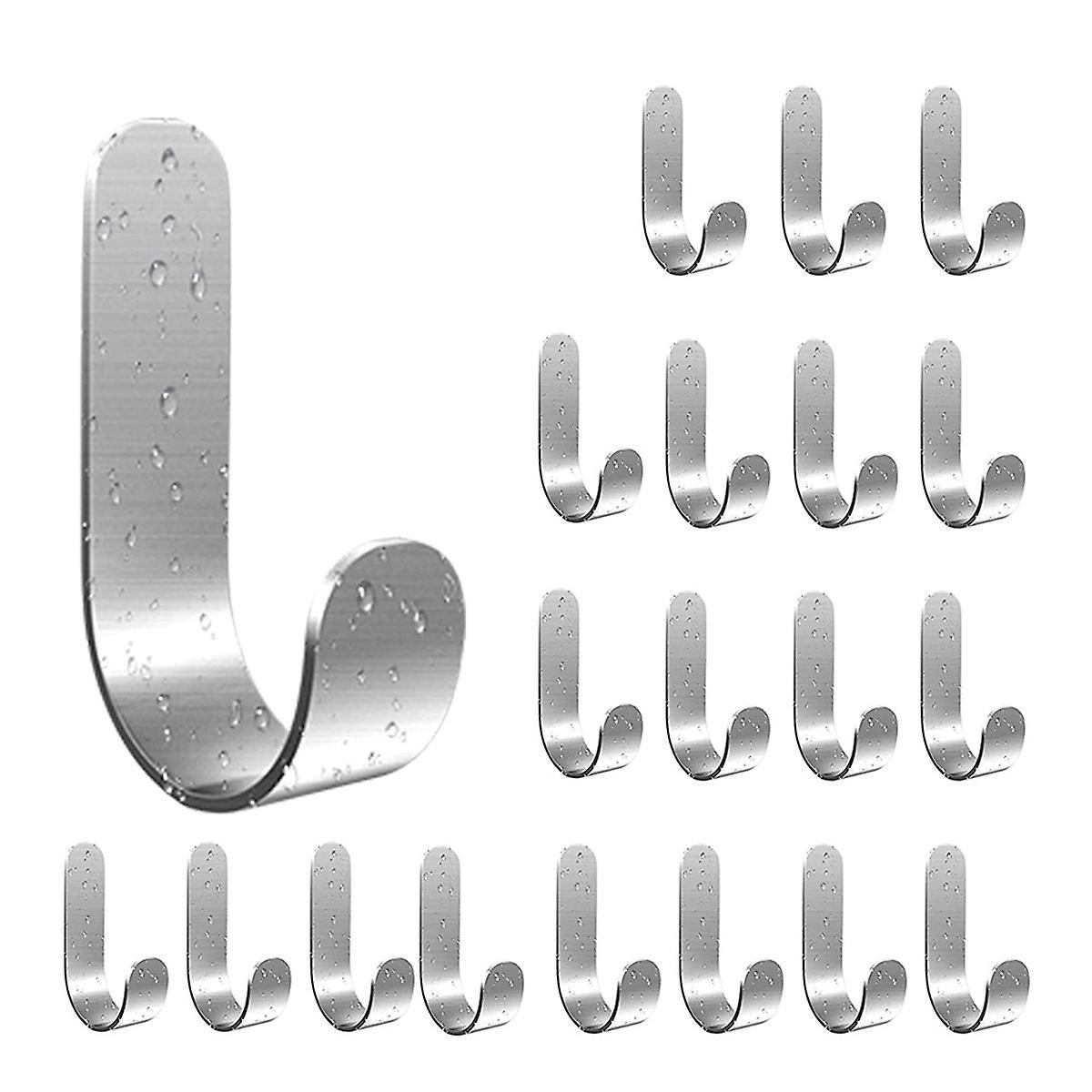 20 Pack Self Adhesive Hooks, Robe Bath Towel Stainless Steel Hooks