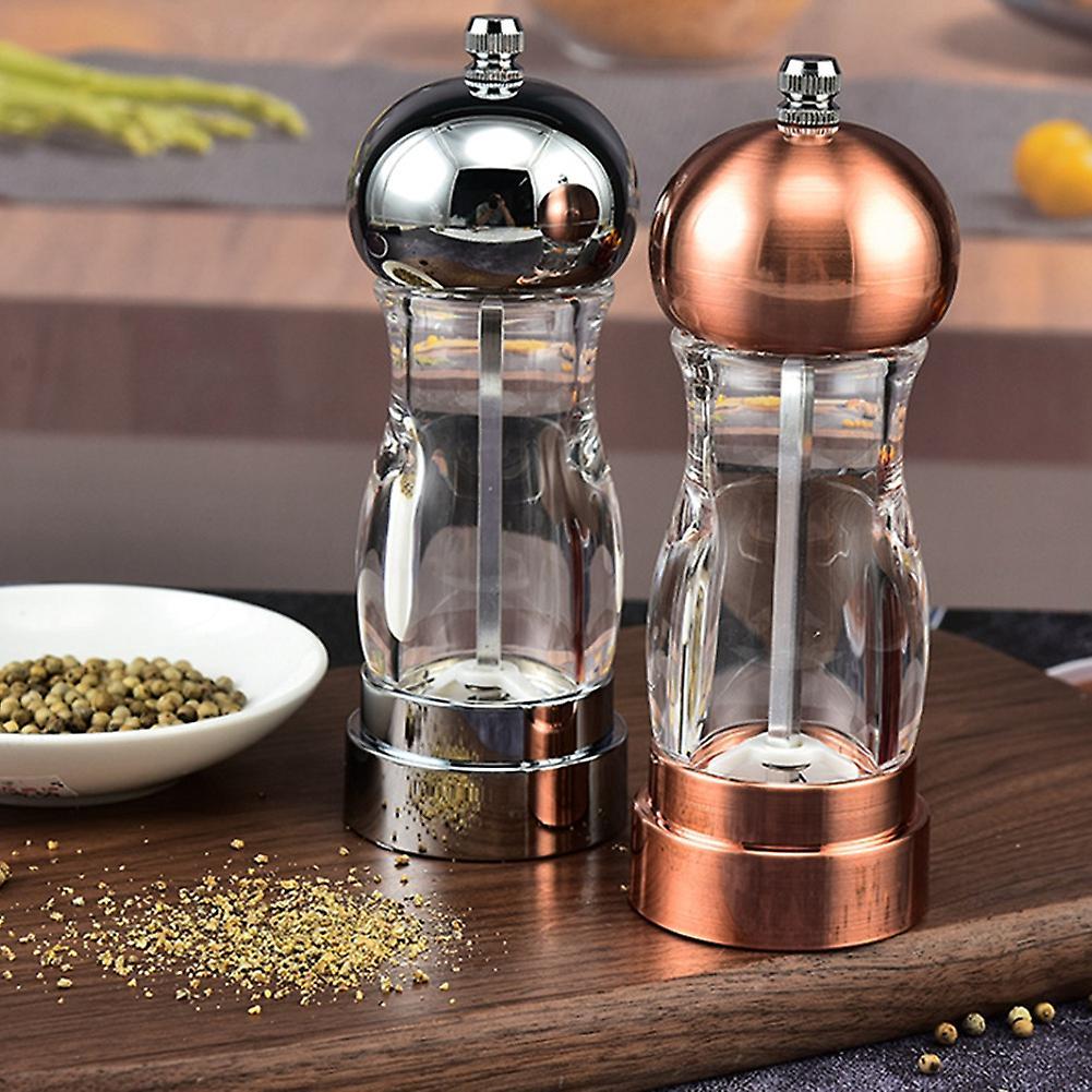 Acrylic Pepper Grinder Ceramic Core Kitchenware Salt Shaker,silver