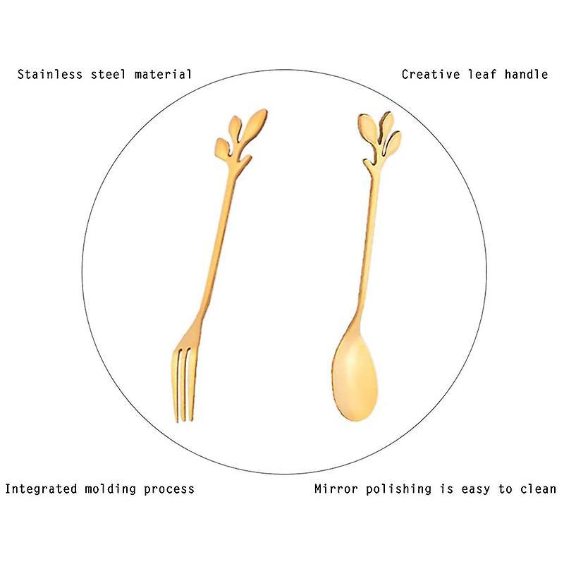 Stainless Steel Fork and Spoon Set, Ice Cream Tea Coffee Spoon