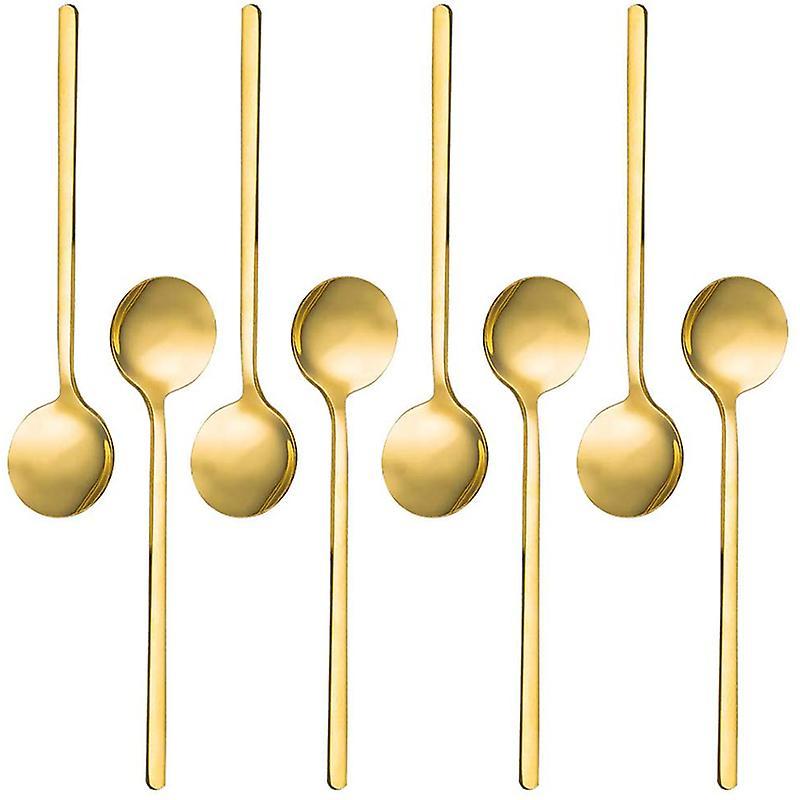 8 Packs, Gold-plated Stainless Steel Coffee Spoon, for Coffee Sugar
