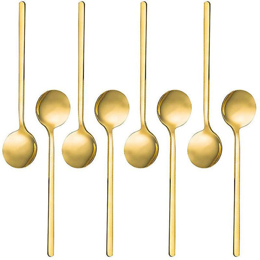8 Packs, Gold-plated Stainless Steel Coffee Spoon, for Coffee Sugar