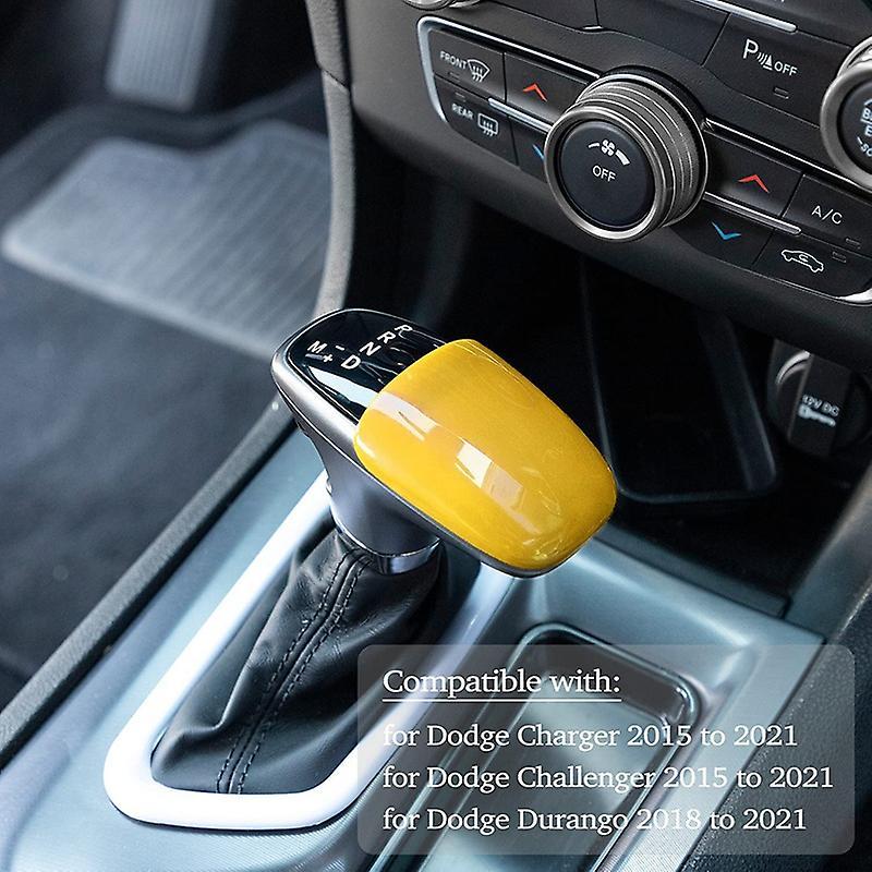 Gear Shift Trim Knob for Dodge Challenger Charger 2015-2021 (yellow)