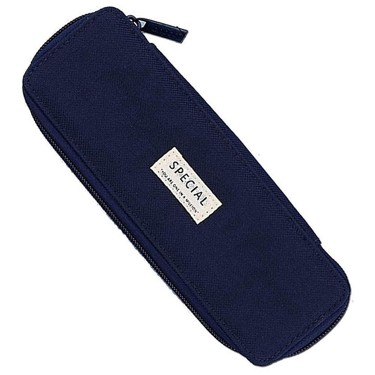 Angoo Canvas Pencil Case,stylish Simple Pencil Bag Navy