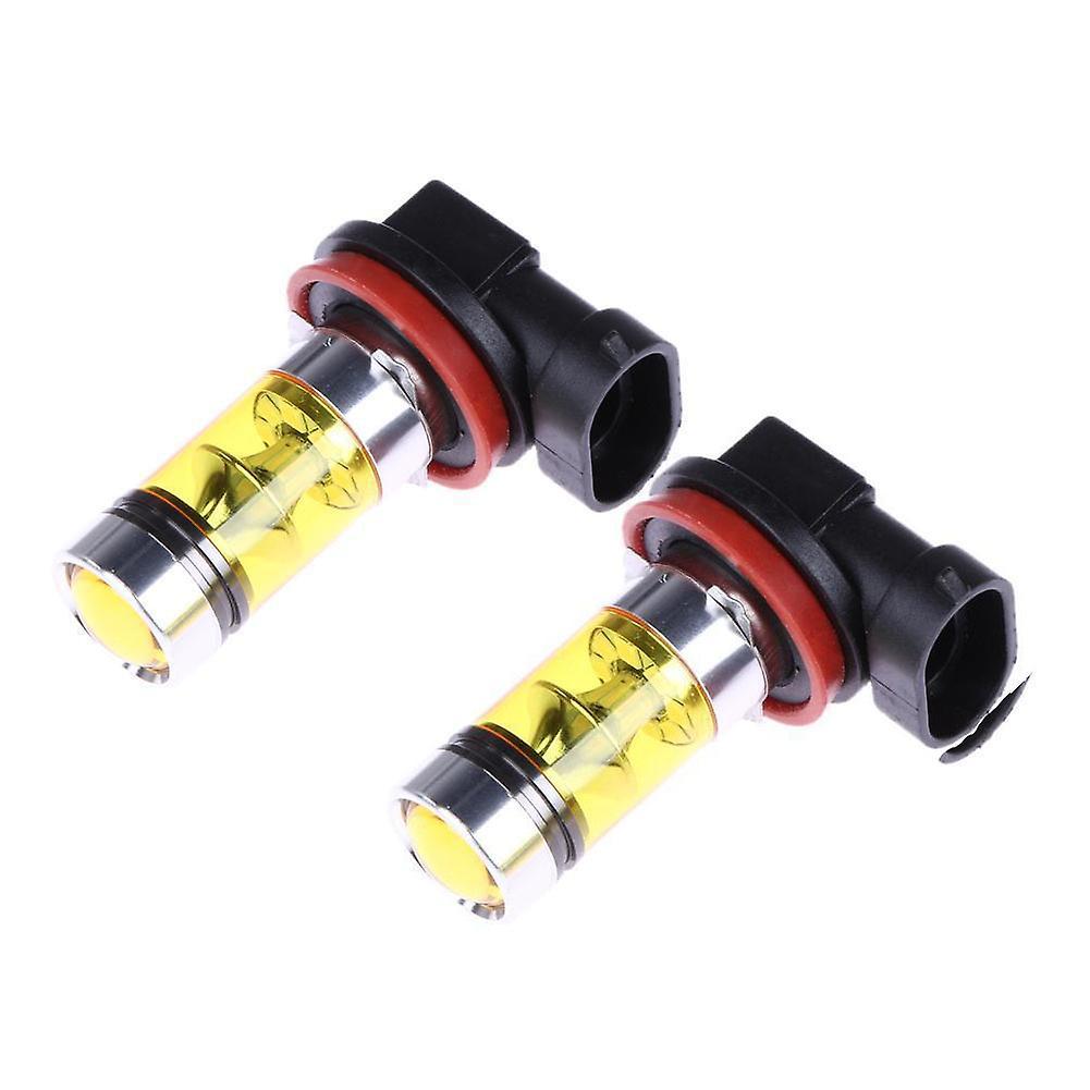 2 X High Power Led Lights 100w H11 Yellow Fog Light 20led Headlight