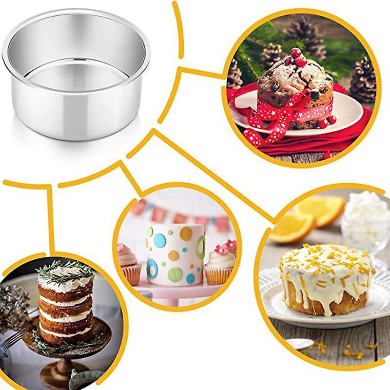 4 Inch Small Cake Pan Set Of 4, Baking Round Cake Pans Tins Bakeware