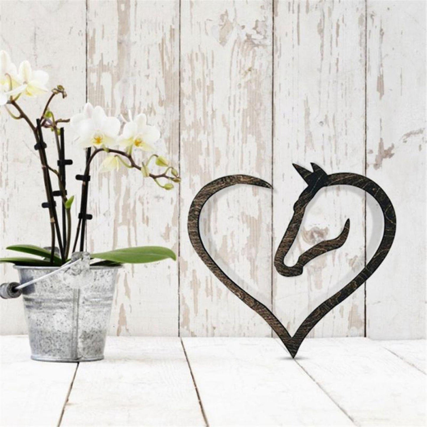 Hanging Love Horse Heart Wooden Wall Art Home Decor Wooden Horse