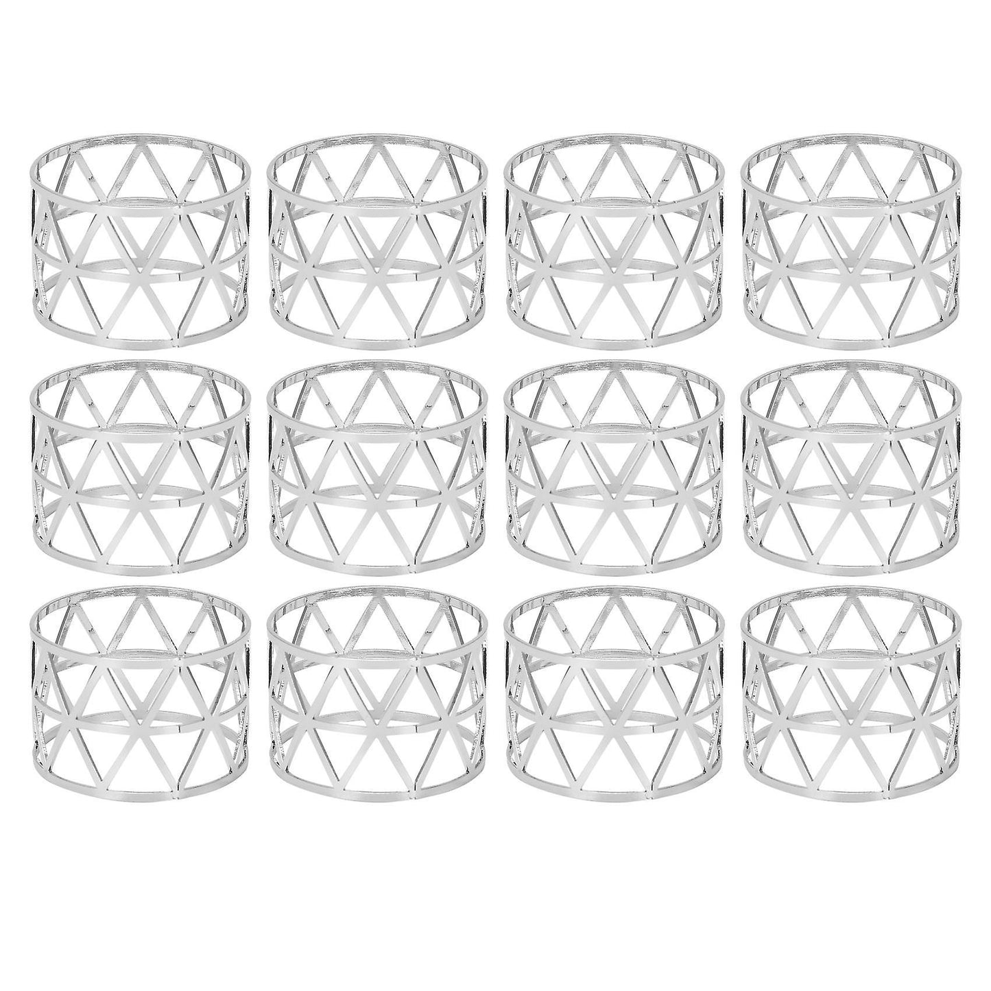 12pcs Hollow Out Napkin Rings Household Metal Napkin Holder Adornment