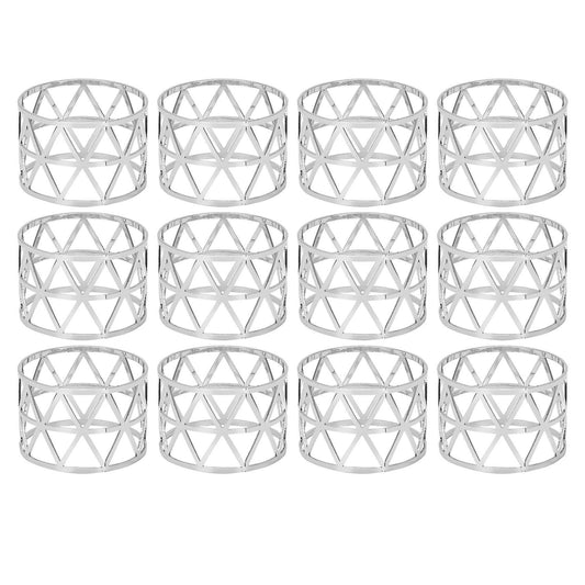 12pcs Hollow Out Napkin Rings Household Metal Napkin Holder Adornment