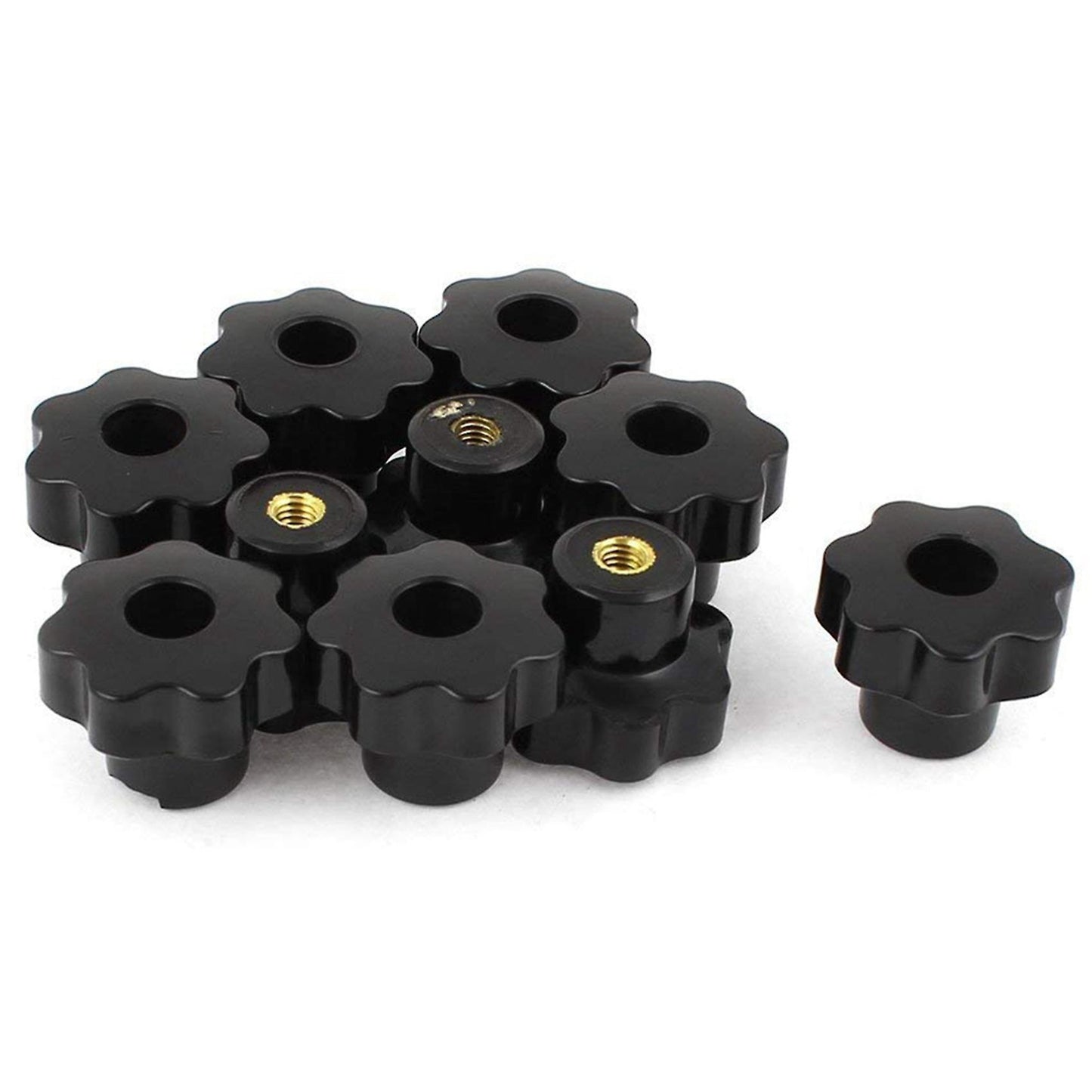 5x M6 X 32 Mm Buchse Gewinde 7 Loch Aufspannung Knauf Grip Schwarz