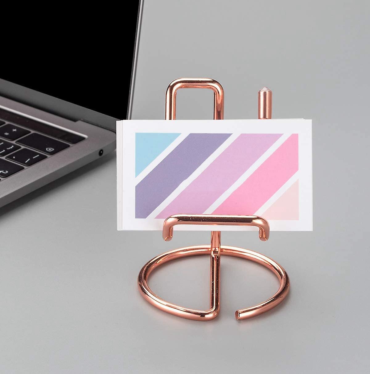 Business Card Holder for Desk, Metal Business Card Stand (rose Gold)