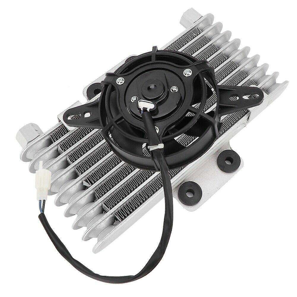 Motorcycle Engine Oil Cooler Fan Cooling Radiator Aluminum 125ml