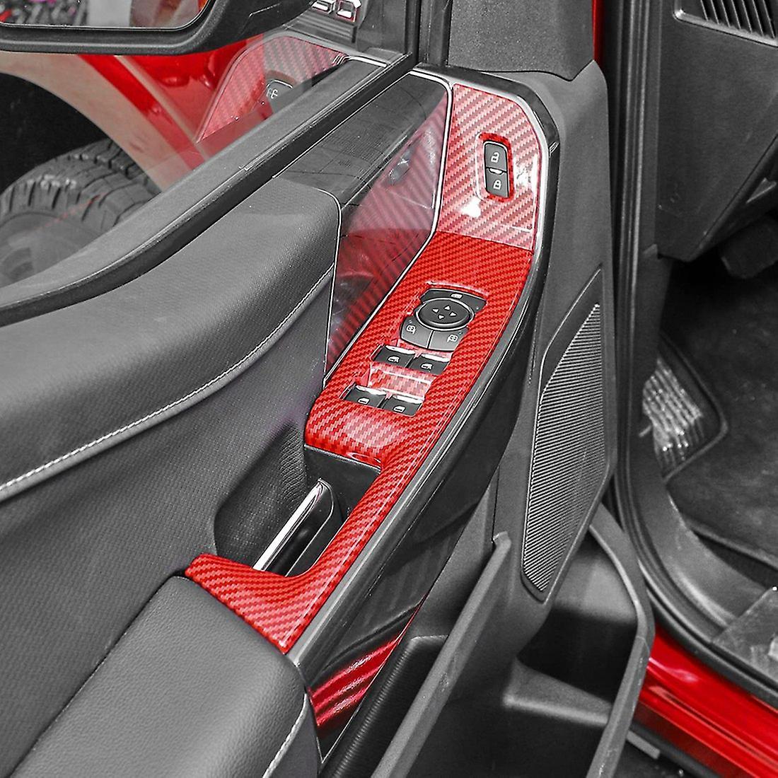 Window Lift Control Panel Interior Trim Switch,abs Red Carbon Fiber