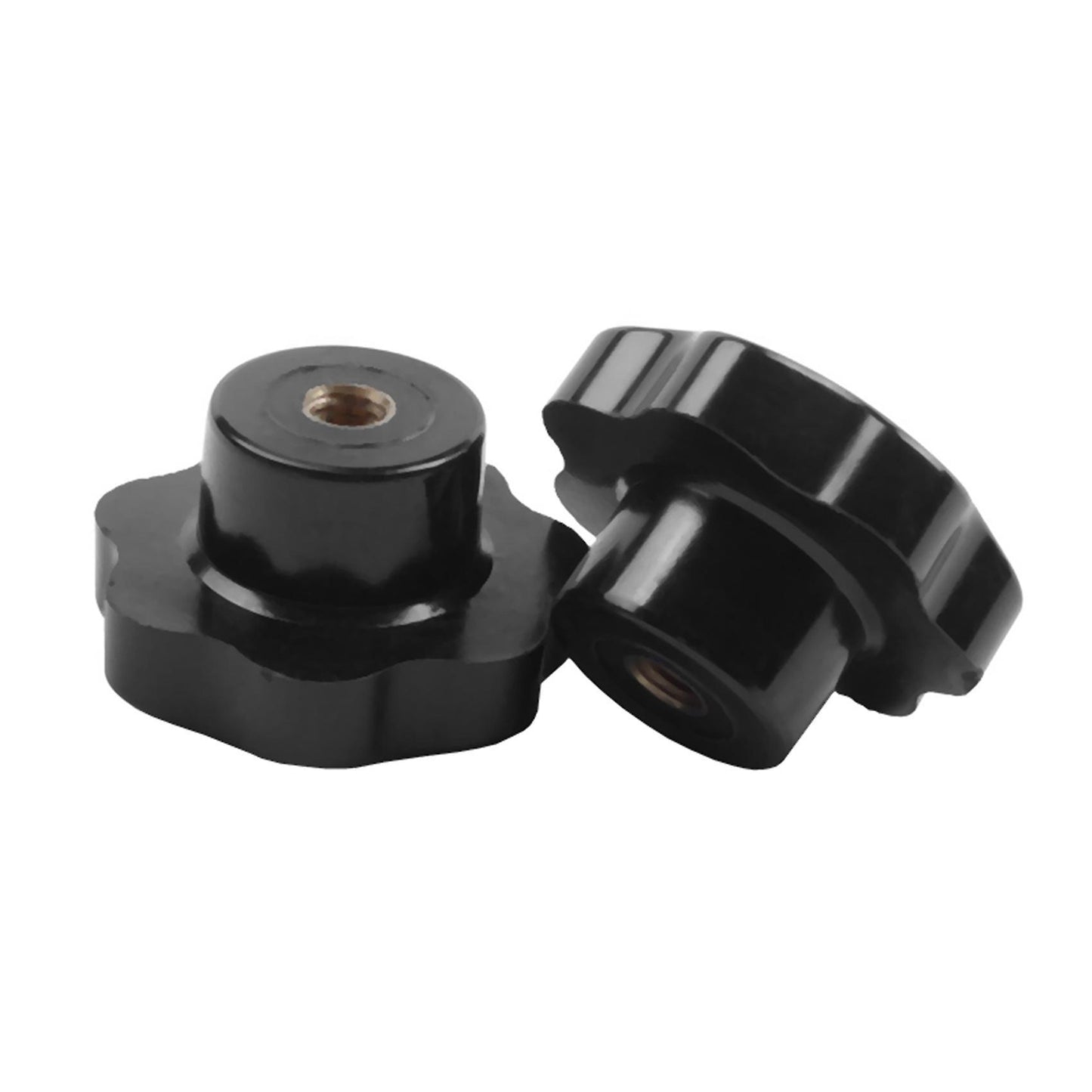M8 X 50mm Diameter Thread Clamping Star Knob Black 4pcs