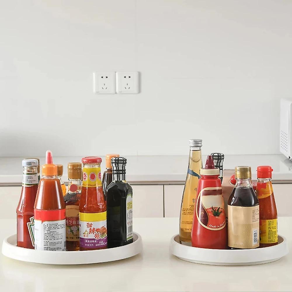1pcs Kitchen Condiment Round Rotating Storage Tray Tpr Home B