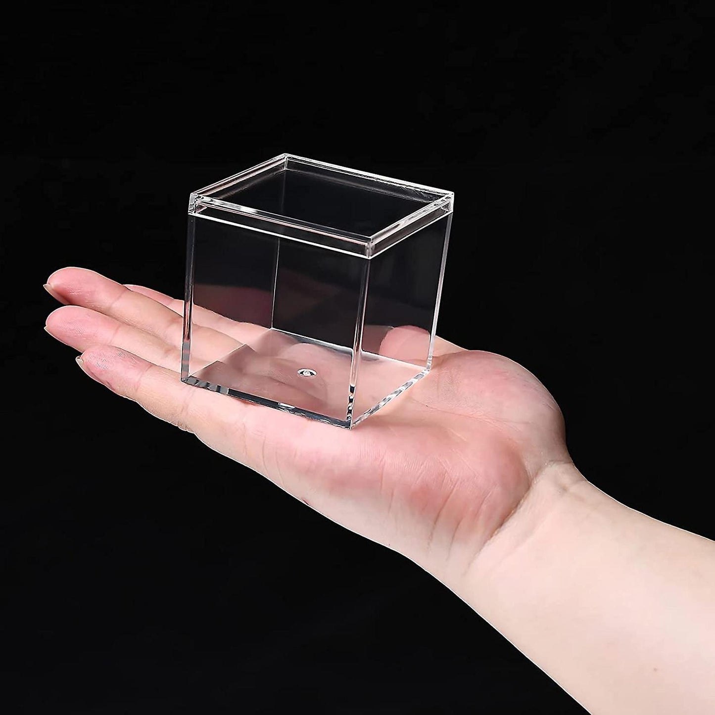 4 Pack Plastic Containers 2.5x2.5x2.5inch for Candy Pill and Jewelry