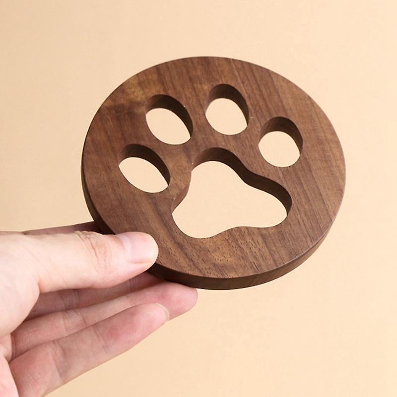 Solid Wood Tea Coaster Kungfu Tea Cup Holder Wooden Creative, B