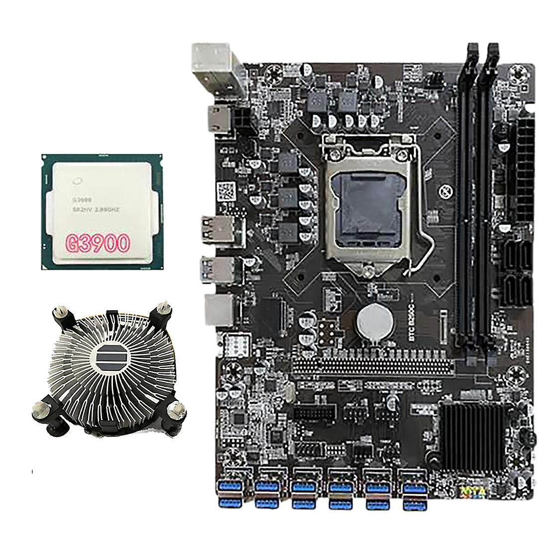 B250c Btc Mining Motherboard with G3900 Cpu+cooling Fan Ram Sata3.0