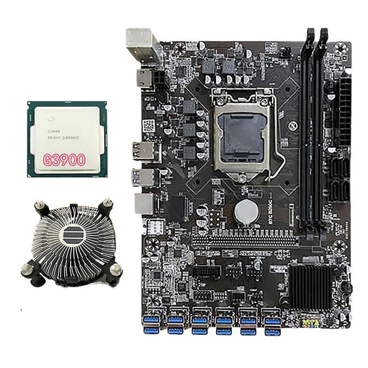 B250c Btc Mining Motherboard with G3900 Cpu+cooling Fan Ram Sata3.0