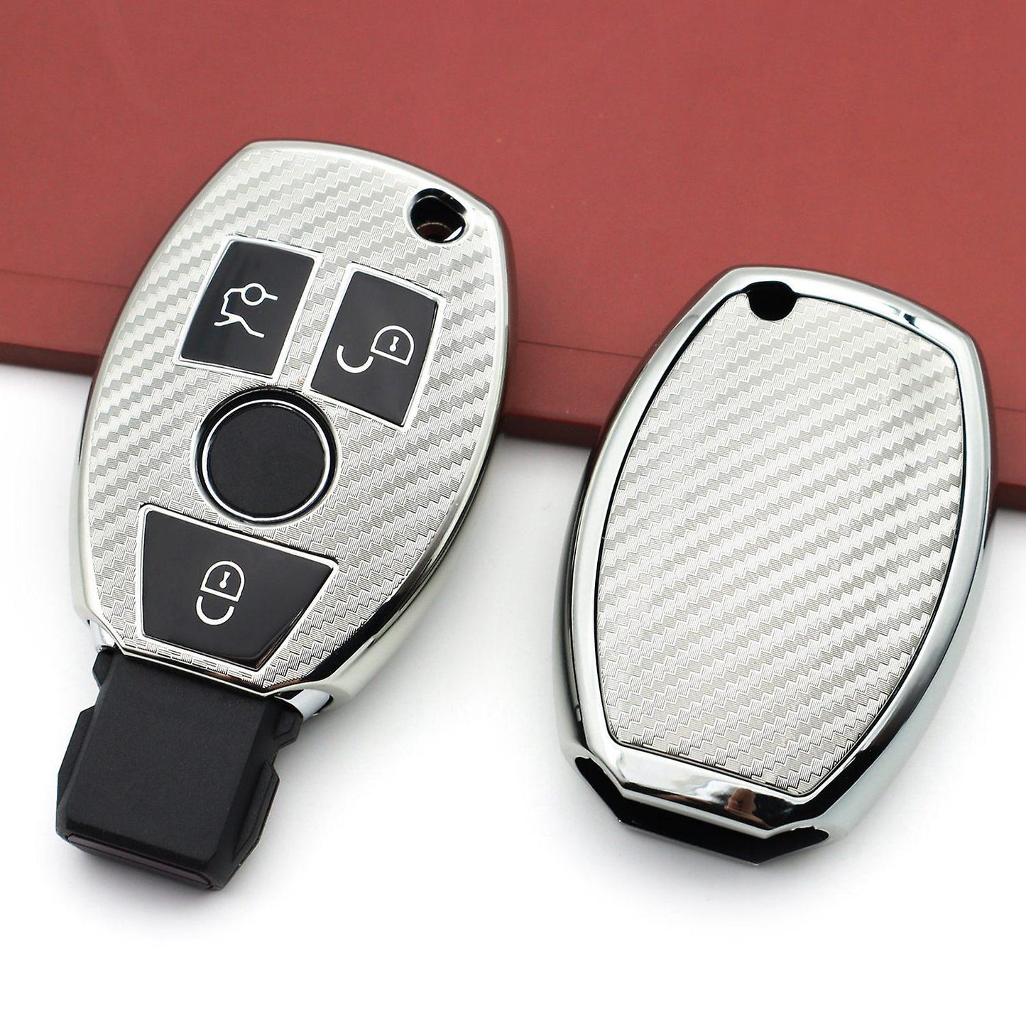 Car Key Case Fob for Benz A B C E S G M V Class Glk Cla Gle,silver