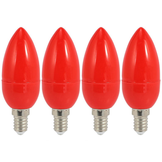 Led Candle Light Bulbs Red Fortune Lamp God Lights Energy Saving,e14
