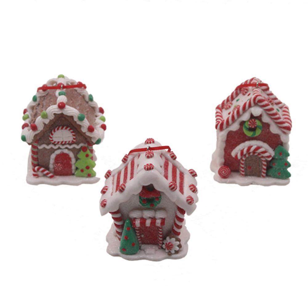 Christmas Resin House Hanging Pendant Xmas Tree Party Decoration A