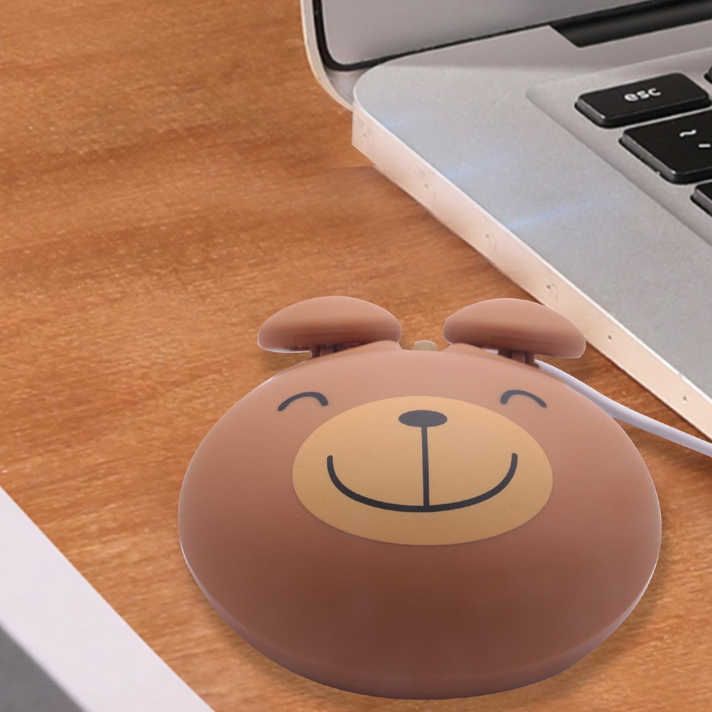 1000 Dpi Wired Optical Gaming Mouse Cute Bear Animal Brown Plastic