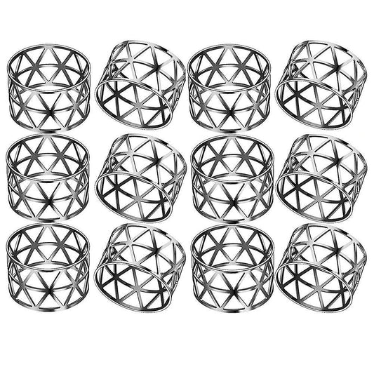 12pcs Napkin Rings Holders Serviette Metal for Party Dinner Table